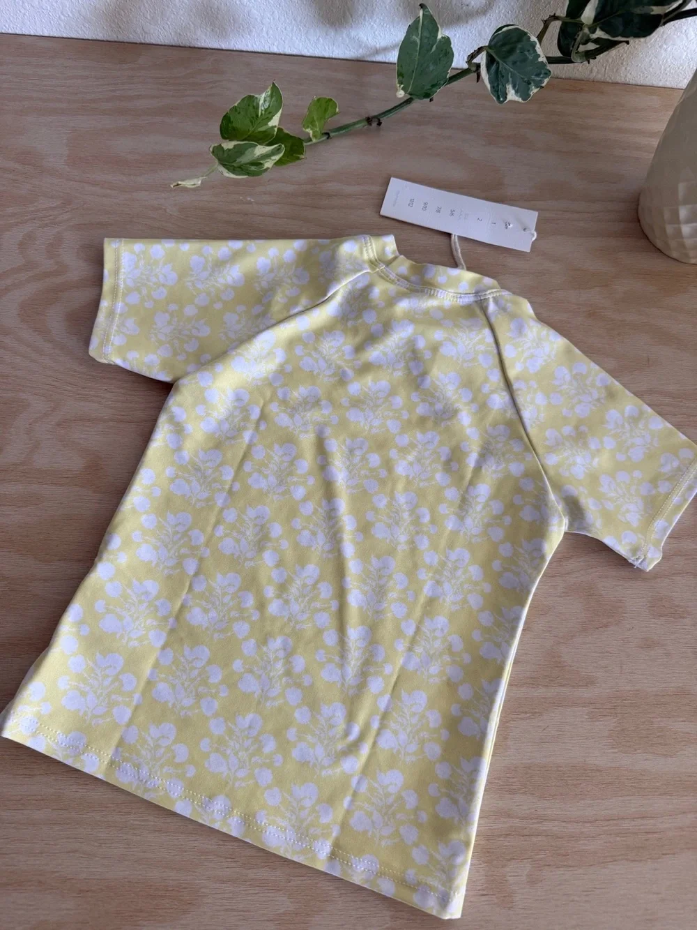 Minnow Swim NWT Yellow Floral Rashguard Unisex 3/4T Made in USA